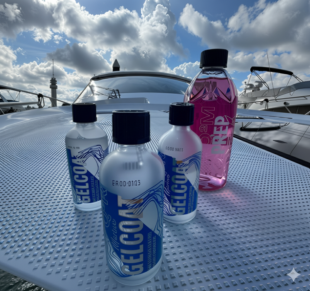 bootverzorgingsproducten en gelcoat poetsmiddelen op jachtdek