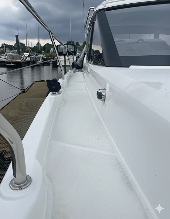 Schoon gangboord van een jacht